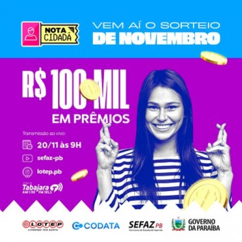 Governo da Paraíba realiza 47º sorteio do Nota Cidadã